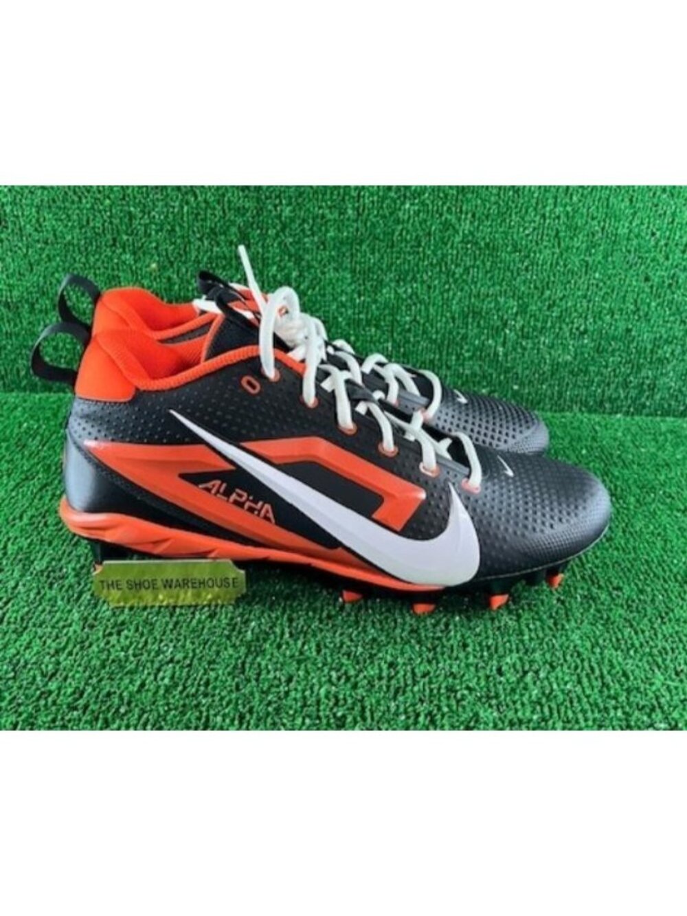 Men Nike Alpha Menace Beavers PE Black Orange Football Cleats HF3440-002 Size 15